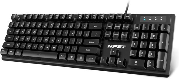 61midI-U3cL._AC_SL1500_ Review of NPET K10 Wired Gaming Keyboard Full-Size Design and Spill-Resistant Features