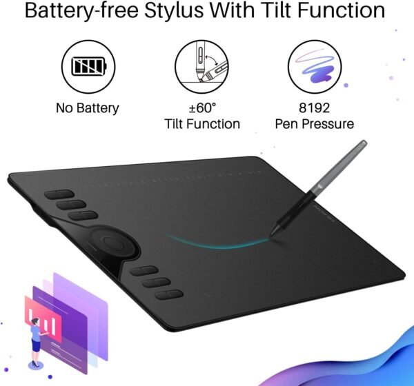 71QqoF2tAbL._AC_SL1500_ Review of HUION HS610 Drawing Tablet with Stylus for Digital Art Enthusiasts