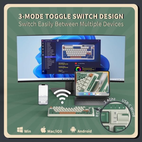 71aTZTneyoL._AC_SL1500_ K75 PRO RGB Wireless Gaming Keyboard Review Custom Tactile Switches and Tri-Mode Connectivity