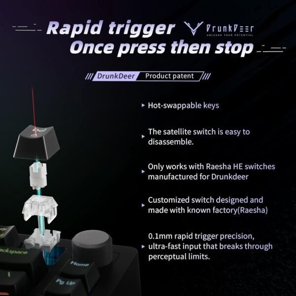 71cXek8MGGL._AC_SL1500_ DrunkDeer A75 Rapid Trigger Mechanical Keyboard review 75% layout for ultimate gaming experience