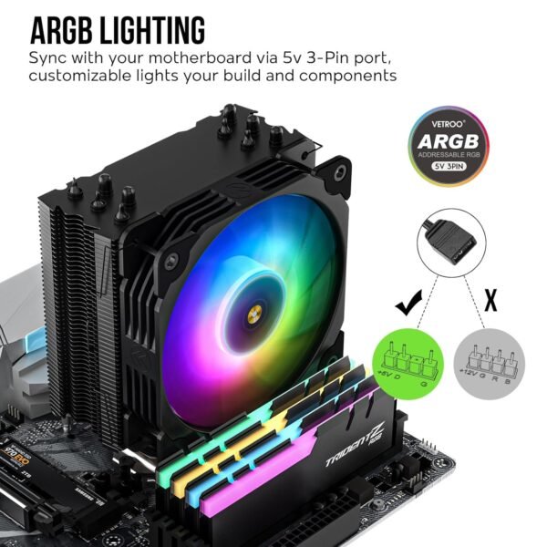 71v1jRjo8sL._SL1500_ Vetroo V5 CPU Air Cooler Review Best RGB Cooling for Intel and AMD
