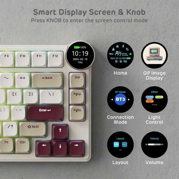 81-kRRTSiQL._AC_SL1500_ Review of RK ROYAL KLUDGE N80 Low Profile Wireless Mechanical Keyboard Features