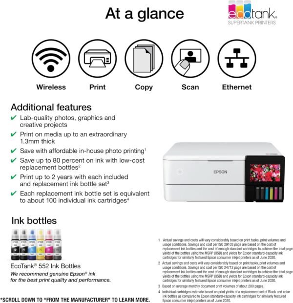 815AEh0T9yL._AC_SL1500_ Epson EcoTank Photo ET-8500 Printer review Vibrant Ink Efficiency and Photo Quality