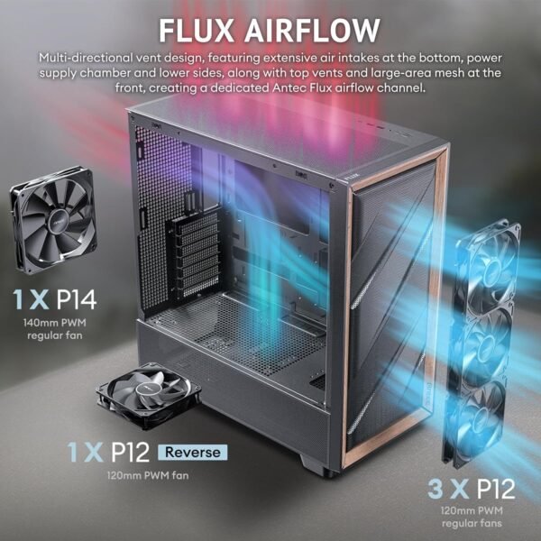 81EFoOsebGL._AC_SL1500_ Antec Flux Wood Mid-Tower PC Case Review High-Airflow Design with 9 Fan Support