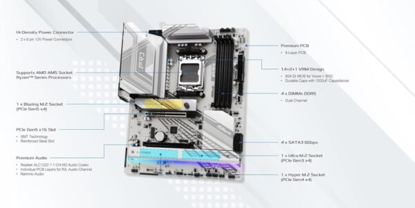 61Kew-R0lL._AC_SL1500_ ASRock X870 Pro RS AMD Ryzen ATX Motherboard review with DDR5 and PCIe Gen5 insights