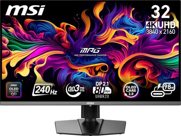 81IIVRDOaEL._AC_SL1500_ MSI MPG 322URX QD-OLED 32-inch Gaming Monitor Review 4K 240Hz Performance